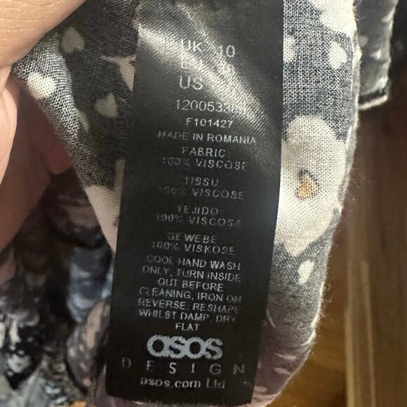 ASOS Design Puff Sleeve Ruched Bust Midi Split Dress – Women’s Elegant Style - Picture 2 of 12